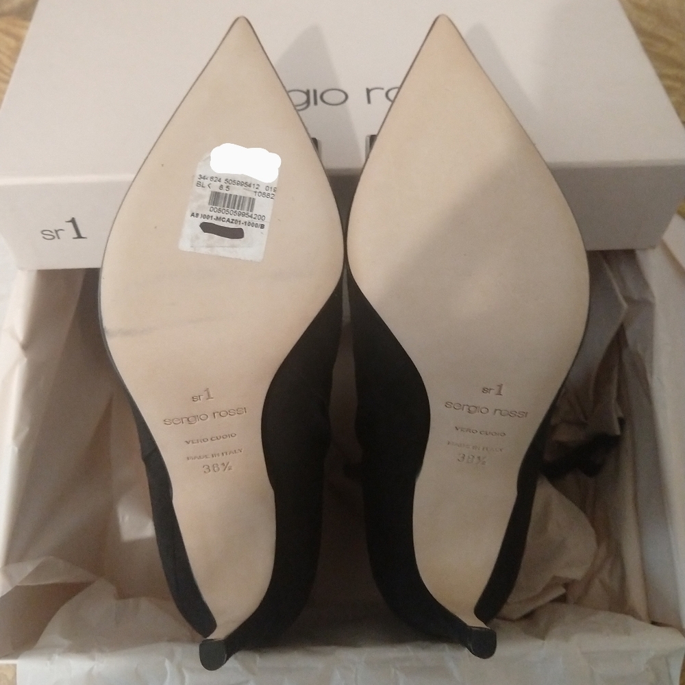 *SOLD* Sergio Rossi SR1 Black Suede Ankle Boots 110mm - Picture 6 of 9